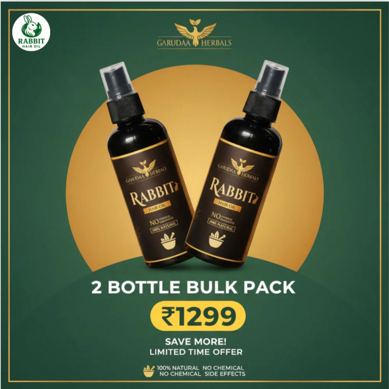 Rabbit Herbal Hair Oil – 100% Stronger, Healthier Growth